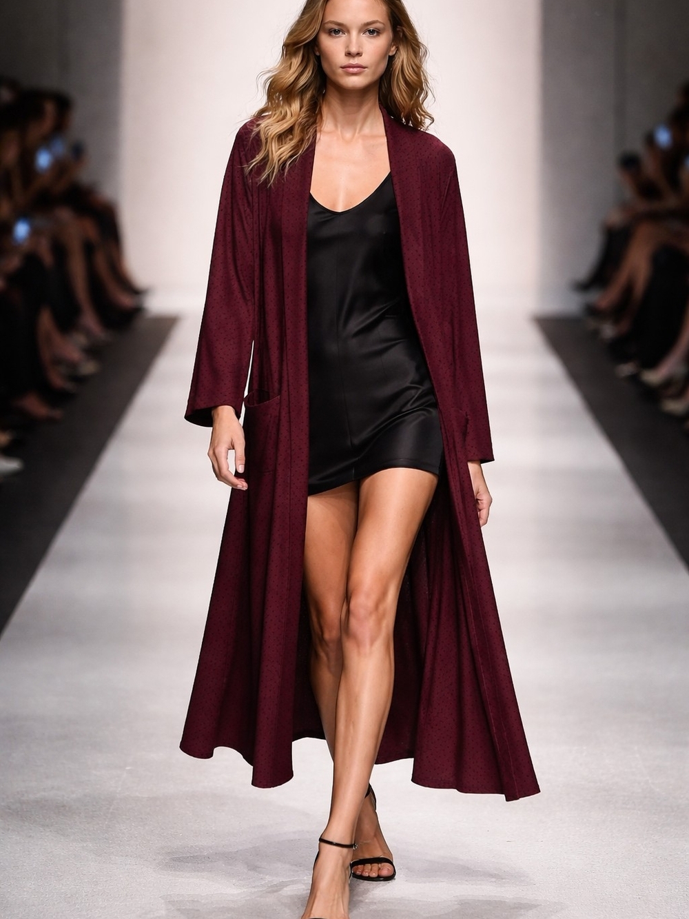 LuLaRoe Burgundy Long Open-Front Robe